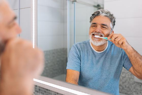 Man brushing his teeth